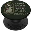 Dragon Reading Nights Divertente Drago Citazione Fantasy Reader Book Lover PopSockets PopGrip Adesivo