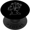 one line art one line drawing line penci Ritratto di donna di una linea PopSockets PopGrip Adesivo