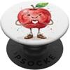 Cute Apple Fruit for Children Kids & Adu Mela con cuore grafico simbolo del cuore acquerello PopSockets PopGrip Adesivo