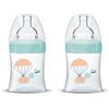 Dodie, Biberon Anticolica Sensation+, Aria, Tettarella Piatta, Flusso Lento, da 0 a 6 mesi, 150 Ml (Confezione da 2)