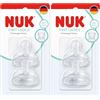 NUK Tettarelle per biberon NUK First Choice | 0+ mesi | Tettarelle per biberon anti-coliche | Silicone | Piccole | 2 pezzi (Confezione da 2)