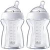 Chicco Biberon Natural Feeling in Vetro, Bianco, 250 ml (Confezione da 2)