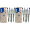 PILOT, B2P Ecoball, Penna Sfera Blu a Scatto Ecologica Fatta con 86% di Plastica Riciclata, Confezione da 8, Penna Blu a Scatto Ricaricabile ed Ecosostenibile, Punta Media