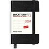 LEUCHTTURM1917 367650 Agenda settimanale Mini (A7) 2024, 12 mesi, nero, inglese