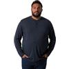 Men Plus Henley Langarm, Basic Maglietta 1/2, Blu Oltremare Scuro, 3XL Uomo