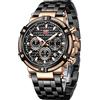 MF MINI FOCUS Orologi da uomo d'affari (cronografo/impermeabile/luminosi/calendario/24 ore), grande quadrante in acciaio inox, orologi da uomo