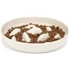 PETTOM Ciotola Anti Gloton Gatto Melamina, Rotondo, Bianco | Ciotola piatta piatto piatto per gatti gourmand, alimentazione lenta, base antiscivolo