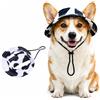 FIQLUL Cappello per Cani con Fori per Orecchie, Cappellino da Sole in Tela di Cotone con Motivo Mucca, Visiera Protettiva Regolabile per Cani e Cuccioli, Ideale per Outdoor e Foto, Taglia M
