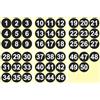 PATIKIL Adesivi numerati da 1 a 50, 3 pollici / 75mm, Etichette rotondo autoadesive in vinile decorazioni a punti colorate per organizzazione inventario scatole archivio, Nero