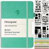Ottergami Bullet Journal Punteggiato A5, 200 pagine, Teala, quaderno A5, 15 x 21 cm, The Essential Paper 100 g/m² contro le sbavature, con elastico, stencil, adesivi, portapenne