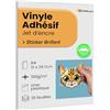 StarMaker 25 fogli A4 - Vinile adesivo lucido con liner plastico - Carta autoadesiva stampabile per stampanti Inkjet, resistente all'acqua e duratura - Ideale per adesivi premium