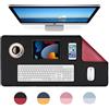 MumdoYAL Sous-main, tapis de souris, tapis de bureau, sous-main imperméable en PU, 80 x 40 cm, idéal pour le bureau ou la maison, réversible (rouge noir)