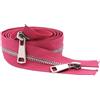 KemEng Cerniera in Metallo da 1 Pezzo 30/40/50/60/70/80cm 5# Cerniere a Doppio cursore Aperte, Rosa Rossa, 60cm