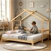 Lexiou Letto a forma di casa, letto per bambini, casetta, letto da pavimento Montessori, letto matrimoniale, 90 x 200 e 180 x 200 cm, adatto per bambini o adolescenti, ragazzi e ragazze