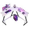 ODK Scrivania Gaming, 120 x 120 cm Scrivania ad Angolo, Tavolo Gaming stabile ed economico per giochi, ufficio a casa e studio, Bianco