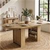 NNJN Tavolo da pranzo allungabile, 150/200 x 90 cm, adatto per 6-8 persone, con spazio portaoggetti, piano ispessito, tavolo da pranzo allungabile in stile scandinavo, colore rovere