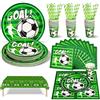 Nkaiso 126 Pcs Calcio Piatti di Carta Stoviglie per Feste-25 Ospiti | Forniture Decorazioni Compleanno Calcio, Addobbi Compleanno Bambino Include Piatti Bicchieri Tovaglioli Tovaglia