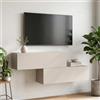 Planetmöbel Mobile TV da 200 cm, set di mobili bassi | TV da 55 pollici, per soggiorno, molto spazio, sospeso, 2 mobili TV 100 x 30 x 37,5 cm, cashmere