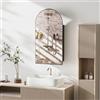 Ztexkee Specchio Contenitore Bagno Arcuata Armadietto Bagno a Parete in Metallo con 2 Mensola Nero (Nessun assemblaggio richiesto) 42 x 79 x 12.5 cm