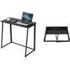 Liink1Ga 1 Pezzo Scrivania Pieghevole Piccola da 80CM di Larghezza, Tavolo Tavolino Pieghevole Scrivania a Scomparsa Piccolo per Ufficio/Studio/Camera da Letto/Soggiorno(Nero)