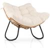 COSTWAY Sedia Dondolo Interno ed Esterno, con Cuscino Rimovibile (Beige)