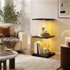 OLIVIBED Vetrina in vetro con porta in vetro, vetrina a 2 livelli con supporti in vetro