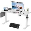 HOMAVO Scrivania regolabile 80x160 cm, elettrica con memory e anti-collisione, altezza 70-117 cm, ideale per ufficio, smart working e gaming (bianco)