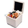 LIFEZEAL Pouf Cubo, Contenitore, Pioggiepiedi, Ottoma in PU, Sedile Imbottito, Telaio in Legno, Già Montato, per Soggiorno, Camera da Letto e Cameratta, Peso Max 300 kg, 40x40x40 cm (bianco)