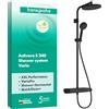 hansgrohe Activera S Colonna Doccia Miscelatore termostatico, Nero Opaco | doccia a pioggia 240 mm, doccetta (2 getti), getto costante, max. 6 l/min (EcoSmart+), supporto da muro regolabile, 28639670