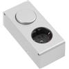 GTV BOX LONG Presa con interruttore - Presa per mobili 230 V 16 A - Tipo French (senza terra) - IP20 - 3600 W - Effetto alluminio - Cavo di collegamento 0,3 m - per cucina e piano di lavoro