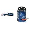 Bosch Professional Taglierino per moquette universale con lama estraibile e scomparto portalame nell'impugnatura (incl. 3 lame trapezoidali) + Bosch Professional 50 riserva nel Dispenser