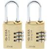 CISA 121190300, Lucchetto Combinazione, Ottone, 30 mm (Confezione da 2)