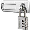 Master Lock 7630703EURD Set Chiavistello a Barra Dritta e Lucchetto con Combinazione