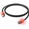 EasyLan Cavo patch EasyLan DualBoot LED RJ45 S/FTP Cat.6A (Classe EA), con connettore saCon, LSOH, nero, 7,5 m