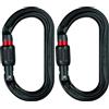 Petzl M33A SLN OK, moschettone leggero ovale, chiusura a vite, nero (Confezione da 2)