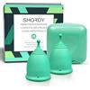 SHORDY Coppetta mestruale Shordy, set di 2 con mini scatola, coppetta mestruale in silicone di grado medico - piccola