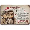 Qylazune Targa in metallo vintage con scritta in lingua inglese To My Love, 45,7 x 30,5 cm, romantica decorazione da parete per marito e moglie, per marito e moglie, decorazione per la casa, per anniversario