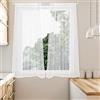 HOMEYA - Tenda da cucina tranapparente 2 pezzi - Tenda da cucina a righe 2 pannelli per finestra - 45 x 120 Bianco