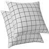 ggaimwf Copricuscini bianchi 2 pacchi Moderno Bianco e nero Cuscini geometrici Federe a quadretti Decorazione del letto con cuscino in Effetto Lino per soggiorno Camera Federe per cuscini 40x40 cm