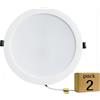 LEDUNI ® Confezione da 2 pannelli a LED rotondi da 24 W, 2400 lm, IP40 OPAL in alluminio, 220 x 30 mm, dimensioni di taglio 185 mm (confezione da 2, luce neutra 4000 K)