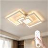 zenlavia Plafoniera LED da Soffitto per Camera da Letto e Soggiorno, 60x37cm Design Moderno Quadrato, 35W 3500lm con Telecomando, Dimmerabile 3000-6500K, Luce Notturna, Timer e Memoria