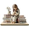 Generic Figurina religiosa cristiana religiosa per la casa con scritta unica scelta amata sui libri, regalo ispiratore per donne ragazze battesimo cresima Pasqua Natale, 3 misure
