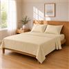 Homebliss Set lenzuola microfibra 240x250 / 180x200+25 / 50x80x2, Beige Champagne
