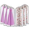 JSF Copriabiti Antipolvere Trasparente 6 Pezzi, Lunghi per Cappotti, Custodia da Viaggio, Borse per Smoking, Giacca, Camicie, Gonne, Cerniera/140cm