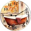 Horienteeon Orologio da parete per vasca idromassaggio Orologio da bagno Orologio decorativo Orologio da bagno in legno Orologio da bagno a batteria senza ticchettio Orologi silenziosi Soggiorno