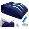 ZORVENIX Cuscino Gonfiabile Per Il Sollevamento Delle Gambe, Leggero e Portatile Blu | Cuscino A Cuneo Per Dormire, Design Ergonomico a 45°, Leggero e Portatile, Sollievo Confortevole Per Gambe e Ginocchia Nero