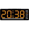 ThreeH Sveglia digitale, dimmer a 5 livelli e display della temperatura, orologio da tavolo a LED per camera da letto, arancione