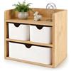BORDEAG Cassettiera in legno, con cassetti, 3 cassetti, 3 ripiani, con bordo protettivo, compatto, 14 x 20 x 19 cm, per ufficio, casa, scuola