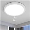 SKUTZTEK Lampade da soffitto, Plafoniera LED Soffitto, 1800LM 18 W con sensore radar e tre dischi di selezione della temperatura, (3000K/4000K/6500K) per Corridoio, Scale, Garage, Cantina Ø22cm (1)