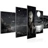Runa Art Murali Da Parete Africa Leone 5 Pezzi Quadro Tela Non Tessuta Decorazione Soggiorno Savana Nero Bianco 022952c